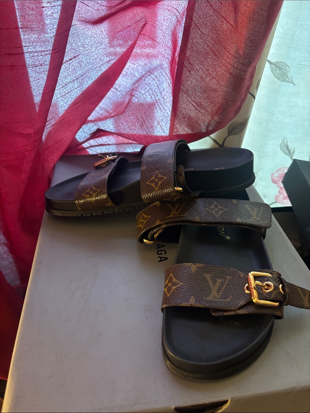 Louis Vuitton Bom Dia Flat Mule Sandals